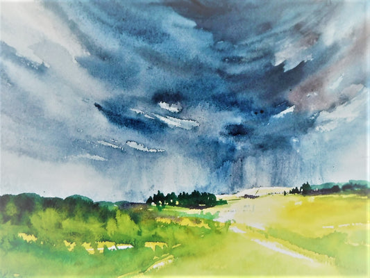 Original Wc Painting "Summer Storm"