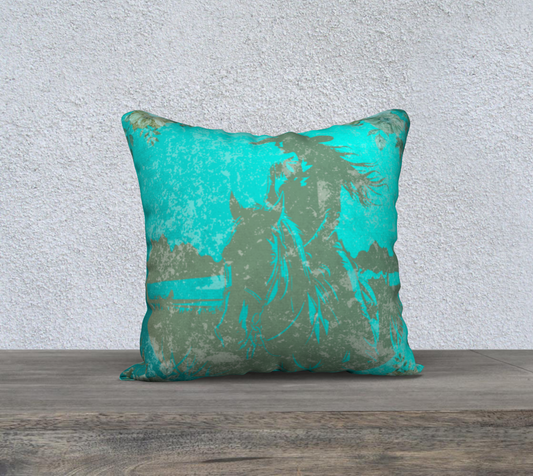 Pillow Case 18x18 "Teal Girl"