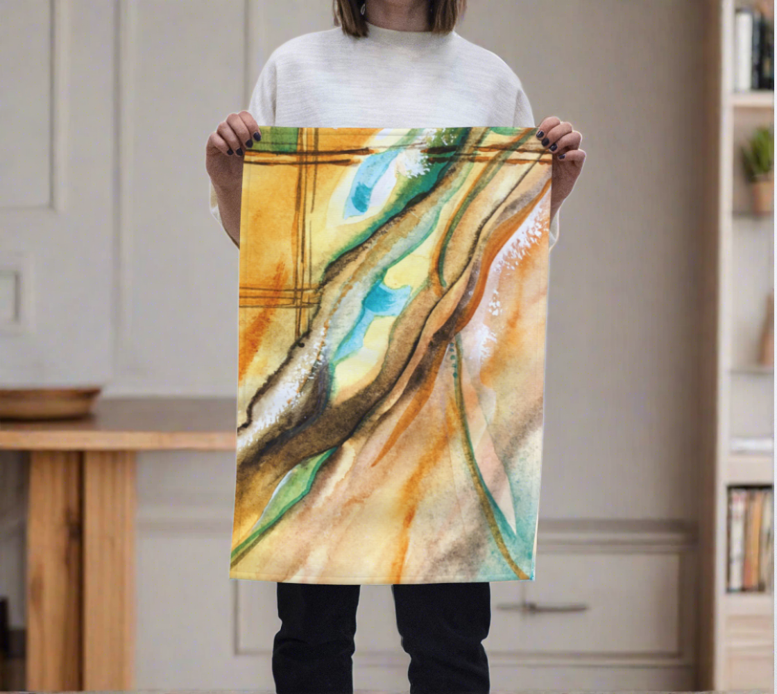 The design is hand curated without AI by the watercolor artist Diana Krah. Use this tea towel is handy, the print in best quality and material that gets the job done. Love this product for years to come. 