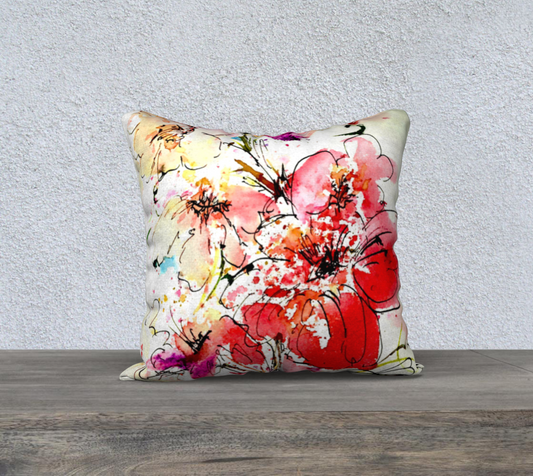 Throw pillow case 18x18 Flowers